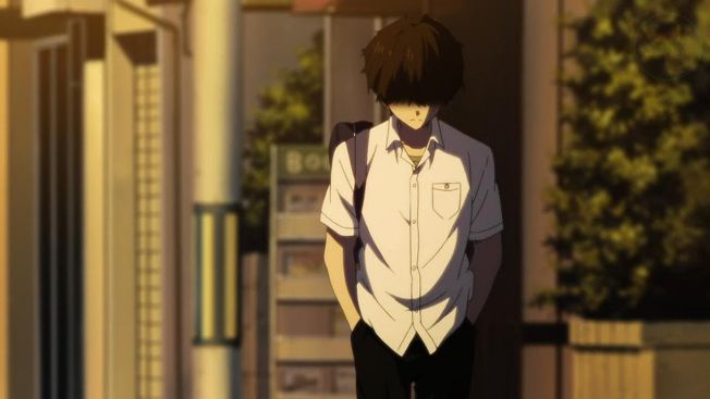 Hình ảnh anime nam học sinh thất tình
