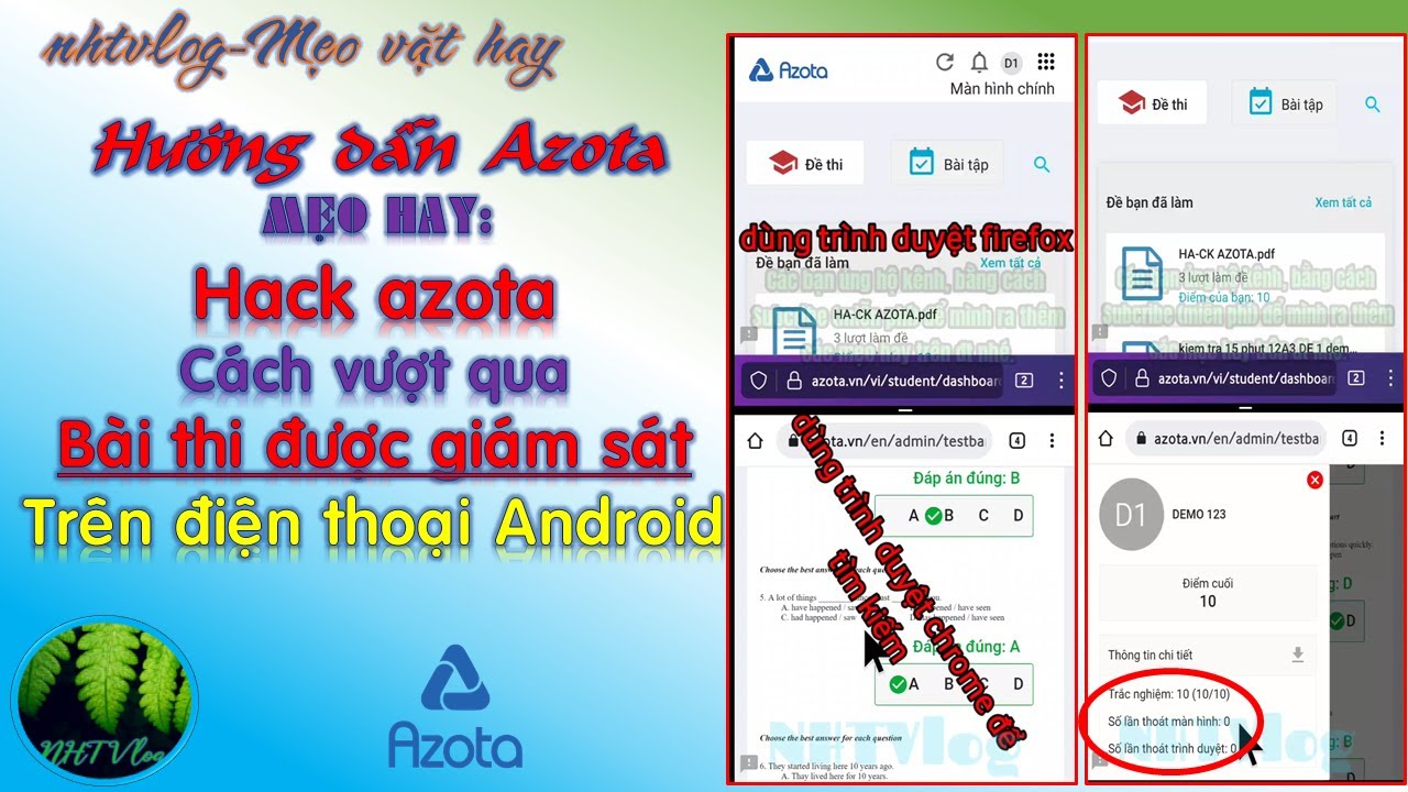 Cách hack Azota Answers trên điện thoại và máy tính code chuẩn 2023 - Cái nào hay nhất